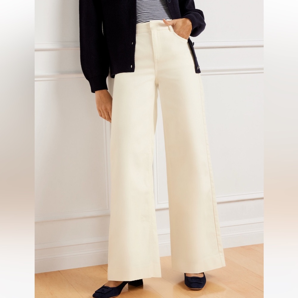 Talbots Cream Wide Leg Raleigh Pants